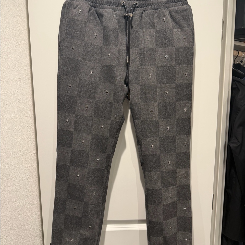 RtA Gray Checkered Sweatpants